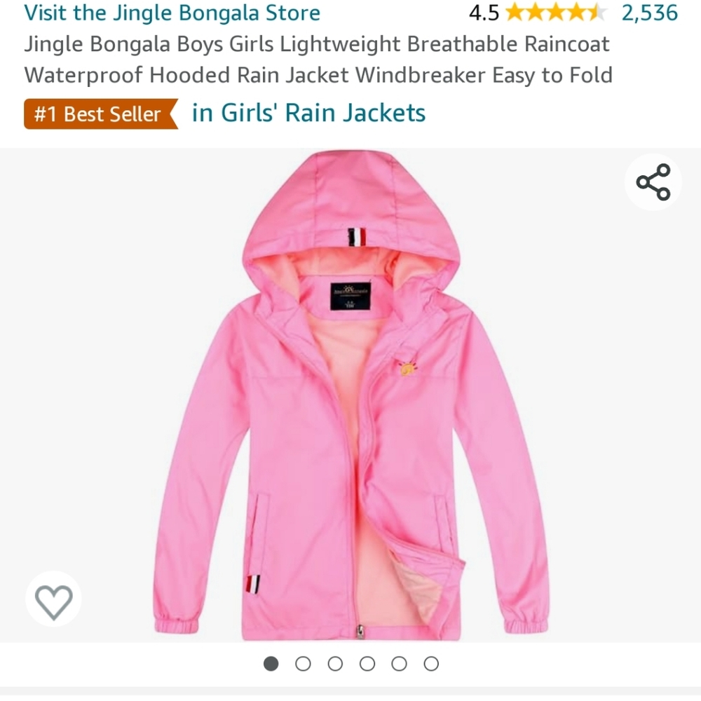 Jingle Bongala Boys Girls Lightweight Breathable RaincoatWaterproof Hoode